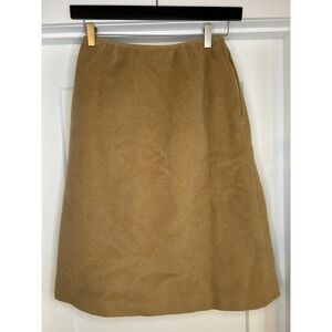 Vintage 1950s Peck & Peck Fifth Avenue Wool Camel Tan A Line Skirt Womens Small